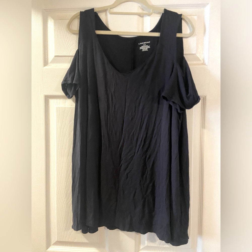Lane Bryant Cold Shoulder Top - Navy Blue. Size 22/24.